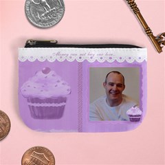 Money can not buy our love purple cupcake mini coin purse