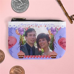 Be my Valentine, fun blue mini coin purse