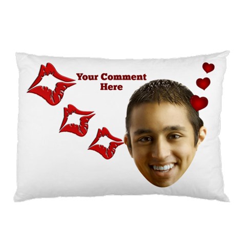 Hearts And Kisses Pillow Case By Deborah 26.62 x18.9  Pillow Case