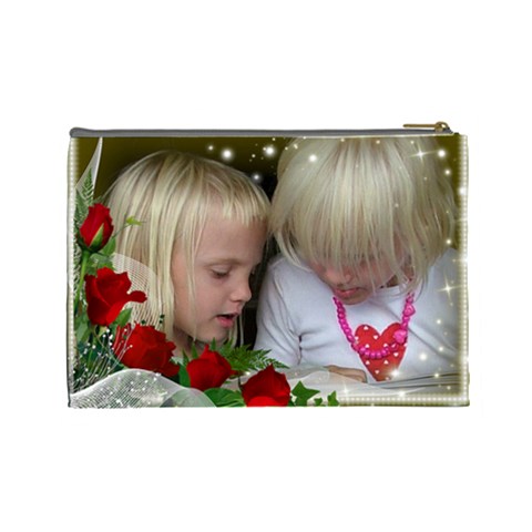 Love Red Rose Cosmetic Bag (large) By Deborah Back