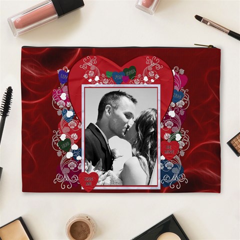 Forever Red Xl Cosmetic Bag By Lil Back