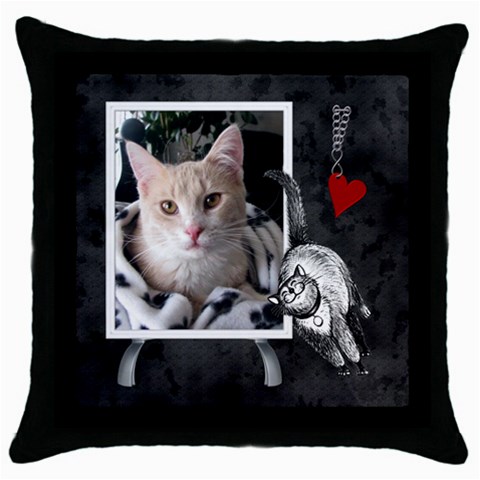 Love My Cat Throw Pillow Case By Lil Front