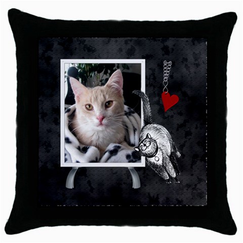 Love My Cat Throw Pillow Case By Lil Front