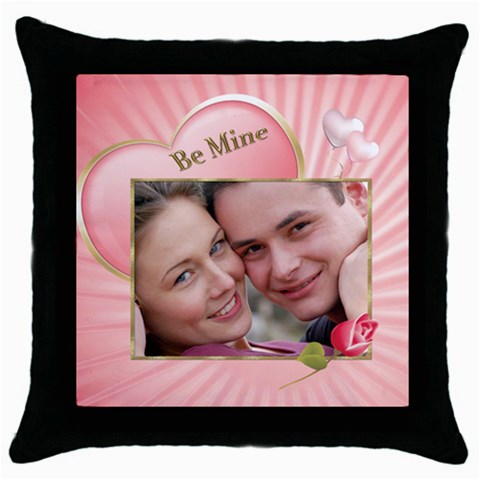 Pink Heart Throw Pillow By Deborah Front