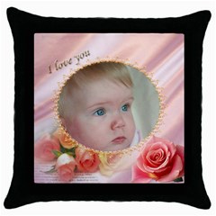 Love you throw Pillow - Throw Pillow Case (Black)