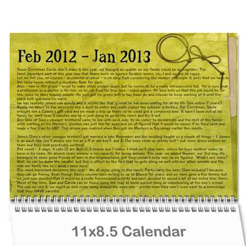 2012 Calendar By Carola Tolleson Cover