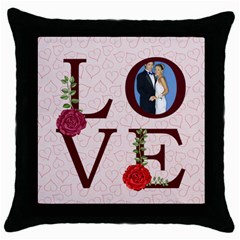 love  - Throw Pillow Case (Black)