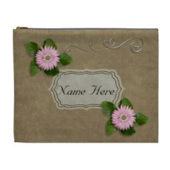 XL Cosmetic Bag: Brown and Pink - Cosmetic Bag (XL)