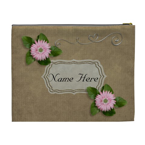 Xl Cosmetic Bag: Brown And Pink By Jennyl Back