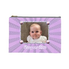 I love my little cupcake lilac  and green cosmetic bag - Cosmetic Bag (Large)