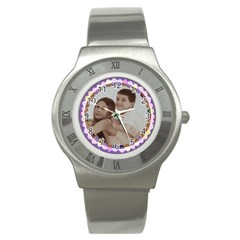 Purple Background Mini Cupcake Frame Watch