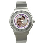 Purple background mini cupcake frame watch - Stainless Steel Watch