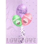 Be my valentine card cupcake lilac card - Greeting Card 5  x 7 