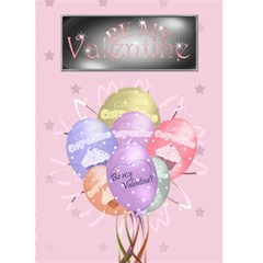 Be my valentine balloon card pink - Greeting Card 5  x 7 