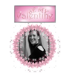 Be my valentine card pink balloons and sparkles - Greeting Card 5  x 7 