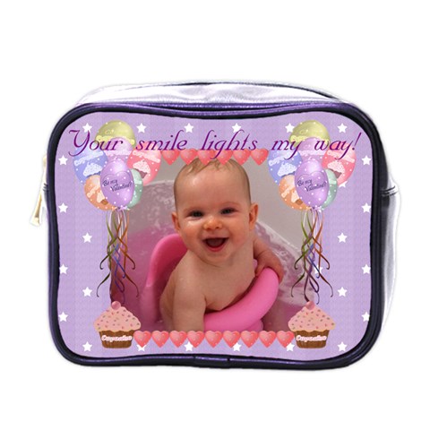 Cupcake Balloons Your Smile Mini Toiletry Bag By Claire Mcallen Front