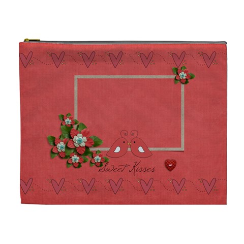 Xl Cosmetic Bag: Sweet Kisses By Jennyl Front