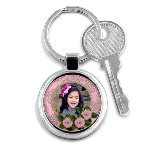 Keychain: Pink Flowers By Jennyl Front