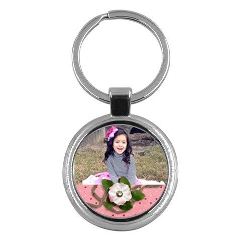 Keychain: Pink Flowers2 By Jennyl Front