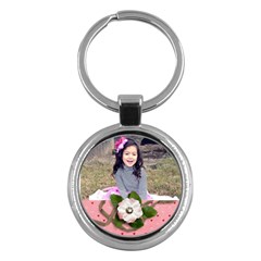 Keychain: Pink Flowers2 - Key Chain (Round)