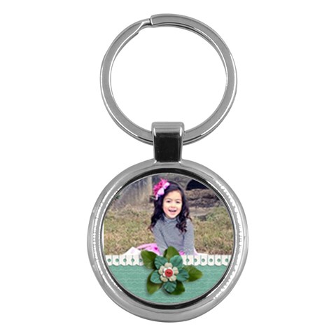 Keychain: Blue Flower By Jennyl Front