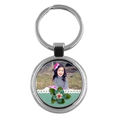 Keychain: Blue Flower - Key Chain (Round)