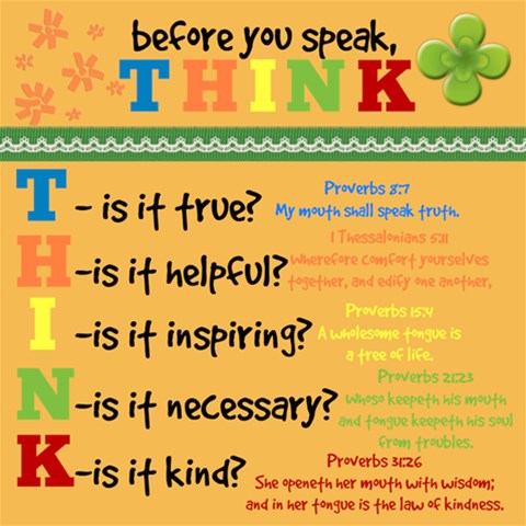 Before You Speak    By Ruth 12 x12  Scrapbook Page - 1