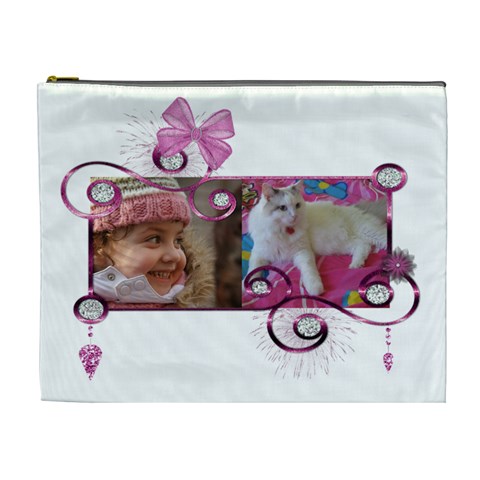 Xl Cosmetic Bag With Bling By Deborah Front