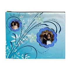 Blue Flower XL Cosmetic Bag (7 styles) - Cosmetic Bag (XL)