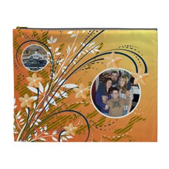 Orange Flower XL Cosmetic Bag (7 styles) - Cosmetic Bag (XL)