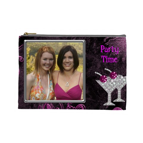 Party Time Large Cosmetic Bag By Deborah Front