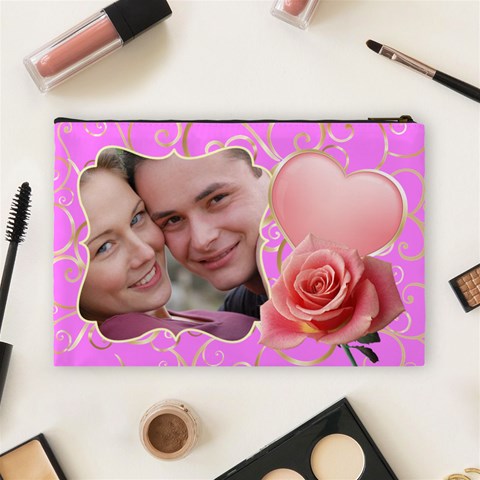 Pink Sweet Love Large Cosmetic Case By Deborah Back