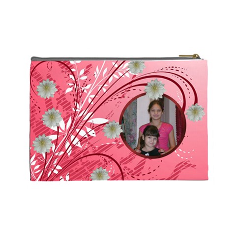 Red Swirl Large Cosmetic Bag By Kim Blair Back