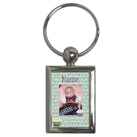 Green Cupcake Keyring By Claire Mcallen Front