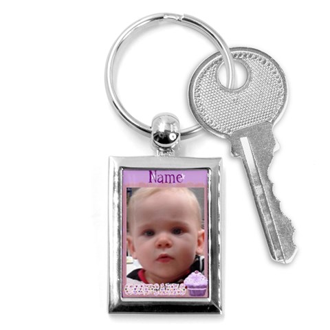 Purple Cupcakes Keyring By Claire Mcallen Front