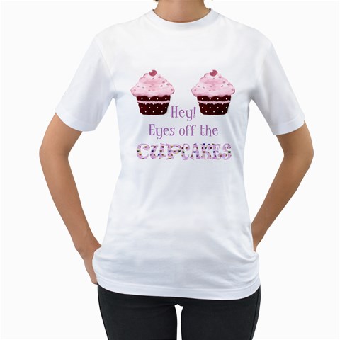 Hands Off The Cupcakes Funny T Shirt By Claire Mcallen Front