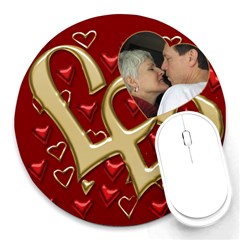 Love heart Mouse Pad (round) - Round Mousepad Love heart Mouse Pad (round) - Round Mousepad