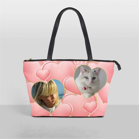 Pink Hearts Shoulder Bag By Deborah Front