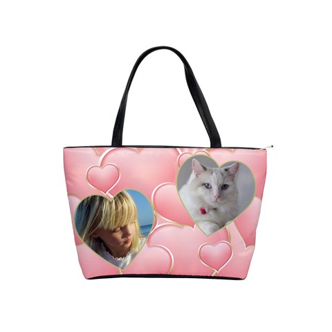 Pink Hearts Shoulder Bag By Deborah Front