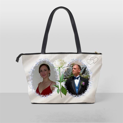 Our Love In White Satin Shoulder Bag By Deborah Back