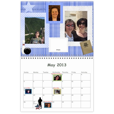 Calendar 18 Mo 2012 May 2013