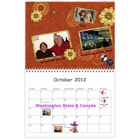 Calendar 18 Mo 2012 Oct 2012
