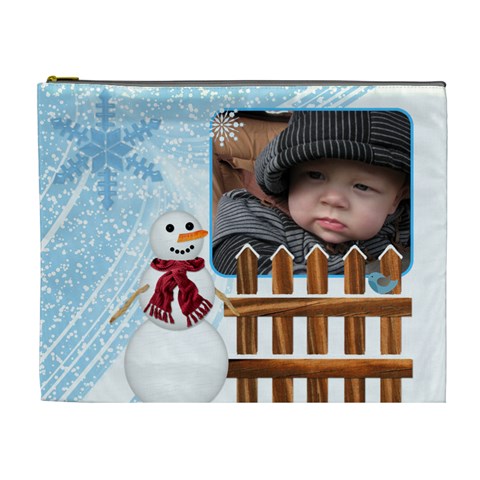 Let It Snow Xl Cosmetic Bag By Lil Front