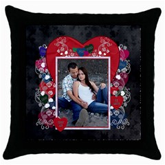 Forever Throw Pillow Case - Throw Pillow Case (Black)