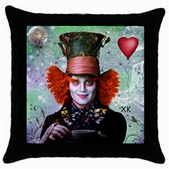 Alice in wonderland 4 - Throw Pillow Case (Black)