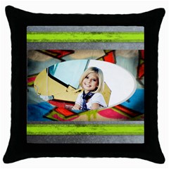 graffiti pillow - Throw Pillow Case (Black)