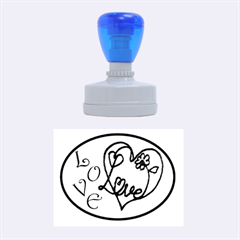Love heart - Rubber Stamp Oval