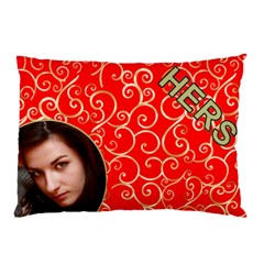 Hers Red And Gold Pillow Case (2 Sided)