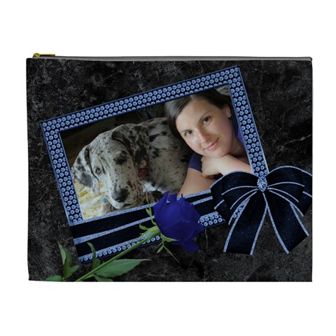 Blue Surprise (xl) Cosmetic Bag By Deborah Front