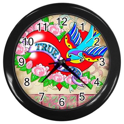 True Love Wall Clock (black) By Chaido Front